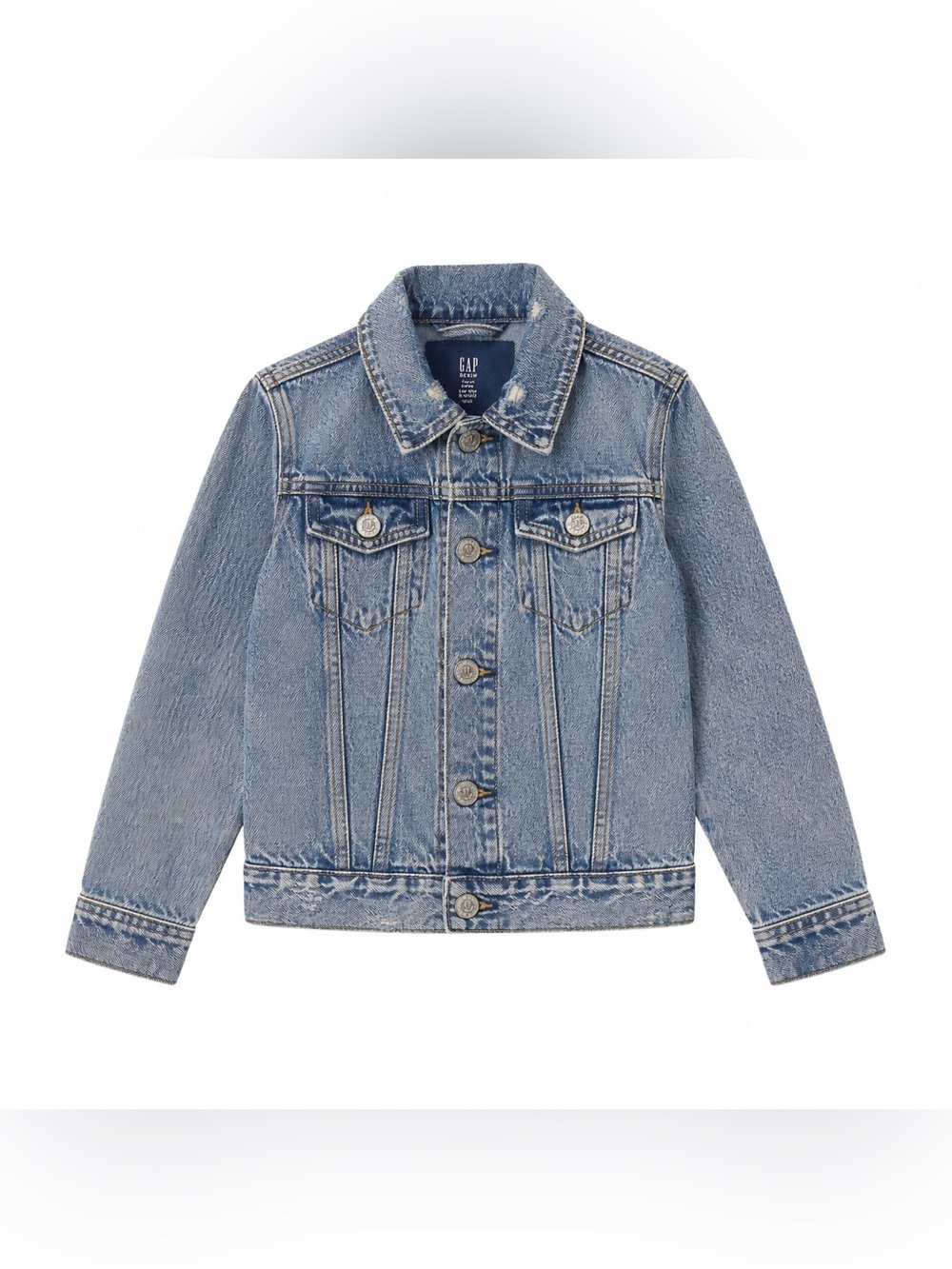 GAP Boys 4T Denim Jacket Light Wash Distressed Trucker Jean Jacket